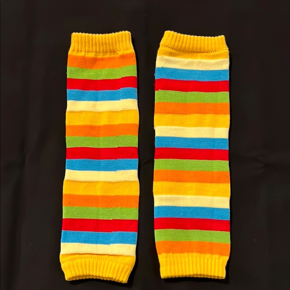 Pair of Colorful Striped Leg Warmers